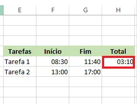 Como somar e subtrair horas no Excel - Total subtracao - WikiAjuda